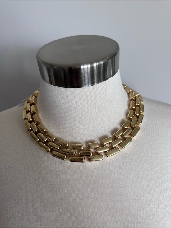 J. Crew Jewelry - J. Crew Chunky Flat Link Chocker 16" Necklace Gold NWT